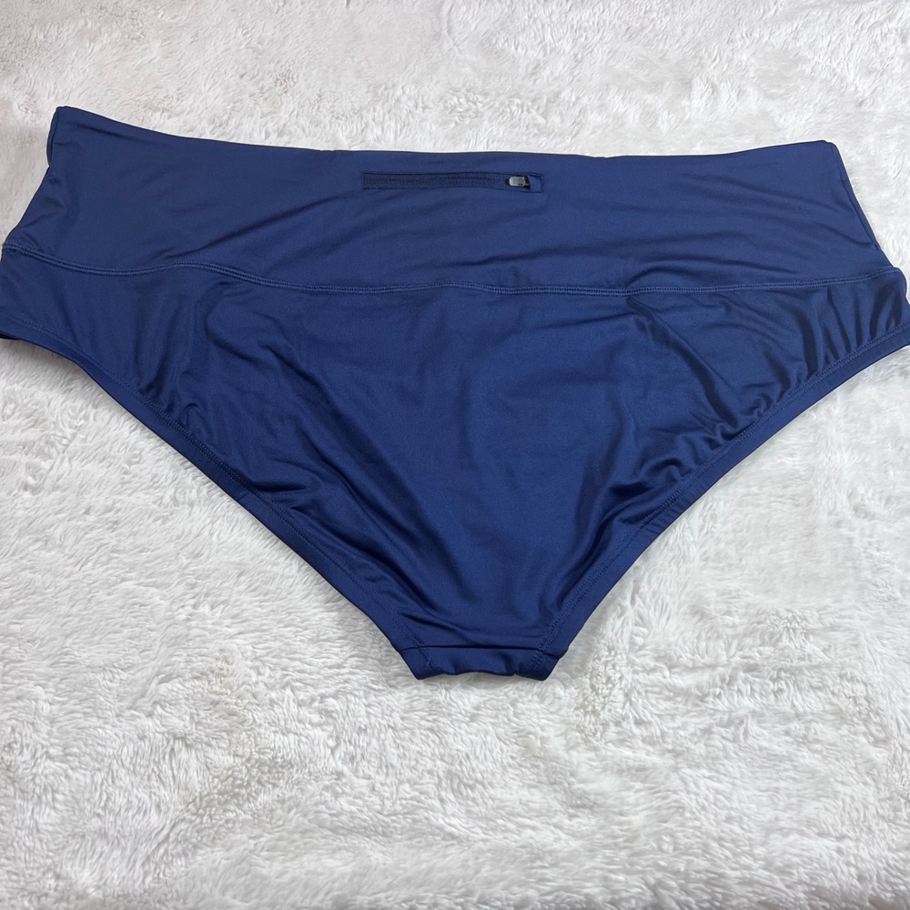 Nike Women's Swim High Waist Bikini Bottoms Navy Blue NESSA276 Plus Size 3X NEW - Picture 6 of 14
